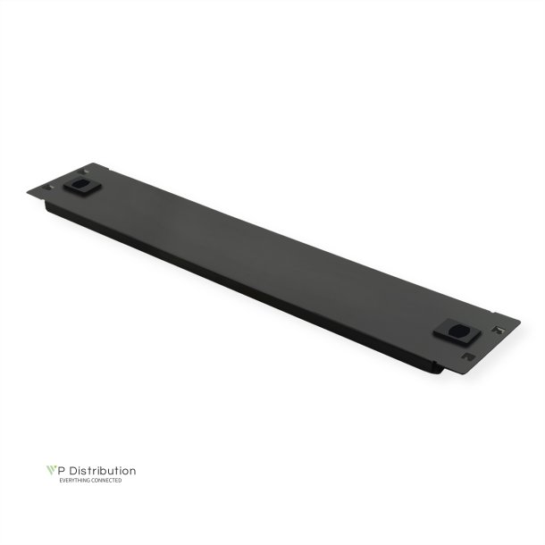 19" Blank Panel, Snap-in, 2U, Metal, RAL 9005 black