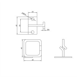 19" Cable Manager, 40x40mm, metal, Mounting central, cable entry central