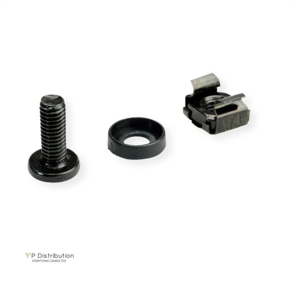 ROLINE Mounting material for 19" components, M6, 100 pieces, black