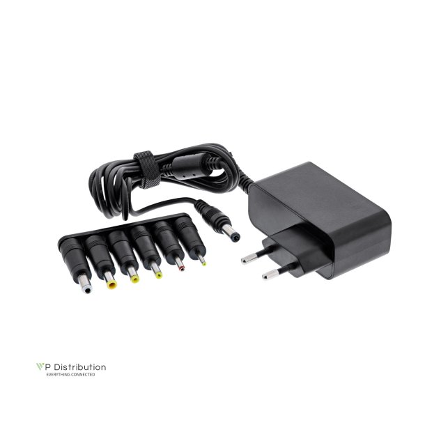 InLine&reg; Universal power supply, 12V / 24W with 6 exchangeable plugs