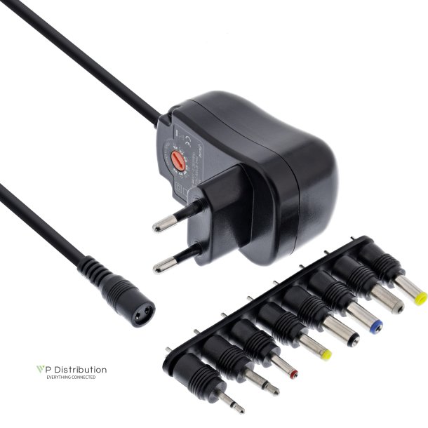 InLine&reg; Universal power supply 12W, 110-240V to 3-12V, max. 1200mA