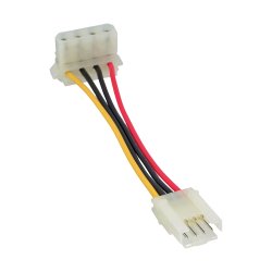 InLine&reg; Power Adapter internal floppy female to Molex 4 Pin male 6cm