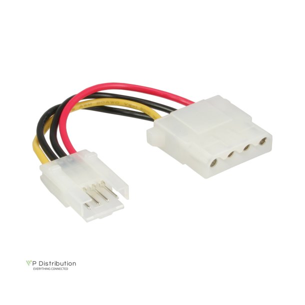 InLine&reg; Power Adapter internal 3.5" Floppy female to 5.25" Molex 4 Pin male 6cm