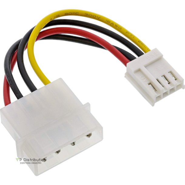 InLine&reg; Power Adapter internal 5.25" Molex 4 Pin female to 3.5" Floppy male 6cm