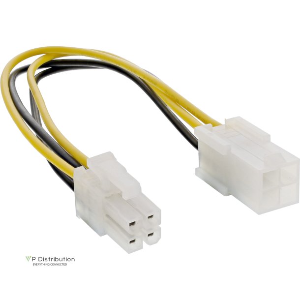 InLine Power Extension internal Mainboard P4 4 Pin male to female 0.2m