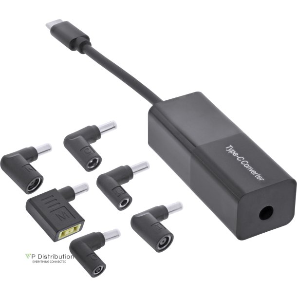 InLine&reg; Notebook power supply unit for USB Type-C 7-in-1 charging set