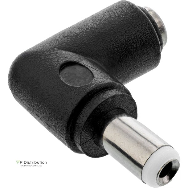 InLine&reg; DC Adapter, 5.5x2.5mm DC Plug Male / Female Angled