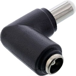InLine&reg; DC Adapter, 5.5x2.5mm DC Plug Male / Female Angled