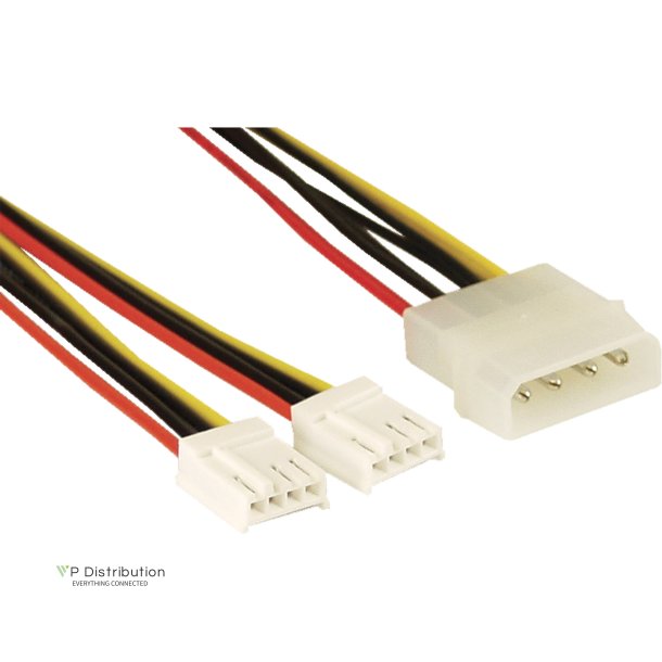 InLine&reg; Internal Power Y-Cable 1x 5.25" Molex to 2x 3.5" Floppy 0.2m