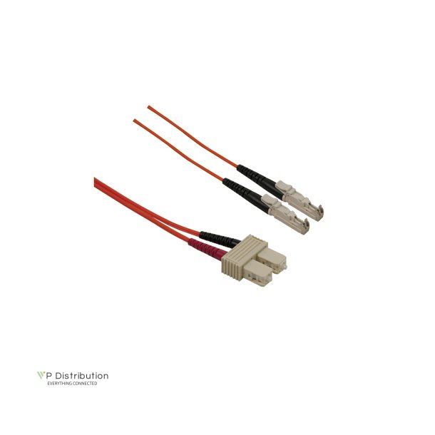 PeakOptical E2000/PC-SC/PC, Duplex, OM1, 1M, 3.0mm Fiber Diameter: 62.5/125&micro;m Licensed HUBER+SUHNER Connector