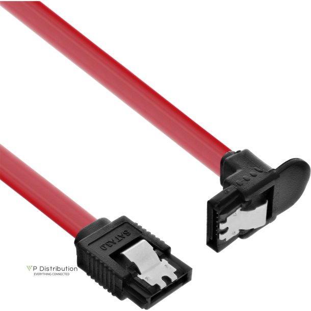 InLine&reg; SATA 6Gb/s Cable with latches angled 0.3m