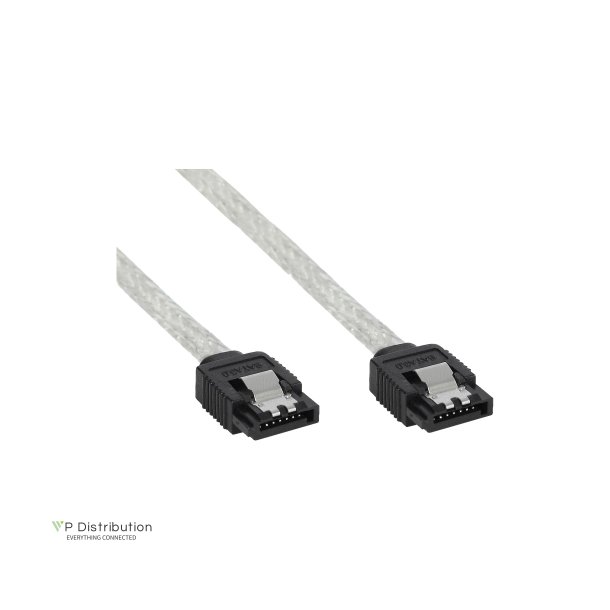 InLine&reg; SATA 6Gb/s Round Cable with latches 0.75m