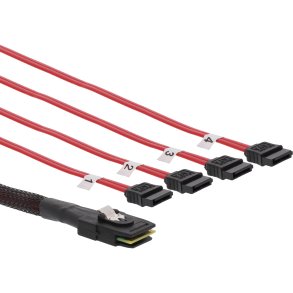 InLine SAS Connector Cable Mini SAS SFF8087 to 4x SATA Crossover OCF 75cm