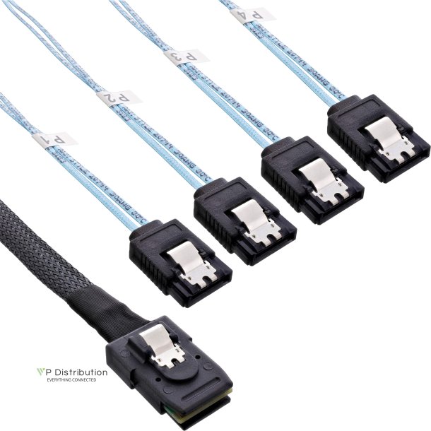 InLine&reg; SAS Connector Cable Mini SAS SFF8087 to 4x SATA Crossover OCF 1m