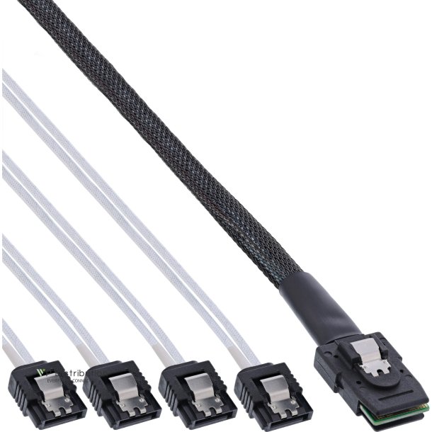 InLine&reg; SAS Cable Mini SAS SFF8087 to 4x SATA direct OCR 0.5m