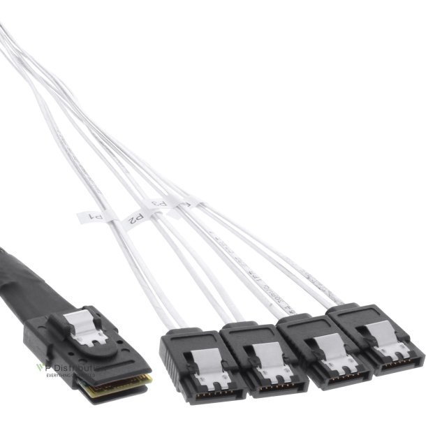 InLine&reg; SAS Cable Mini SAS SFF8087 to 4x SATA direct OCR 1m