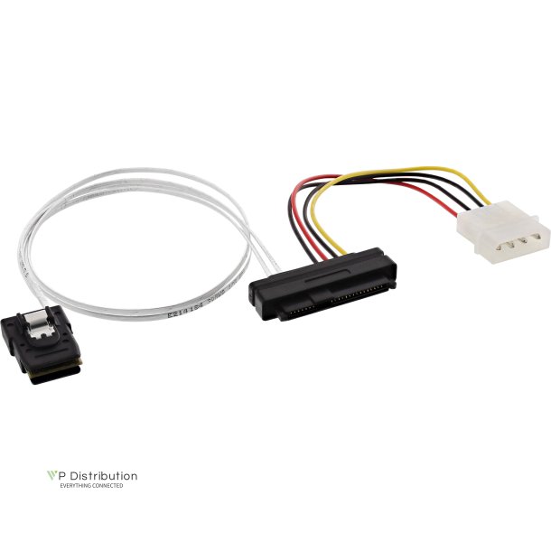 InLine&reg; SAS Cable Mini SAS SFF-8087 to 1x SAS SFF-8482 + Power 0.5m