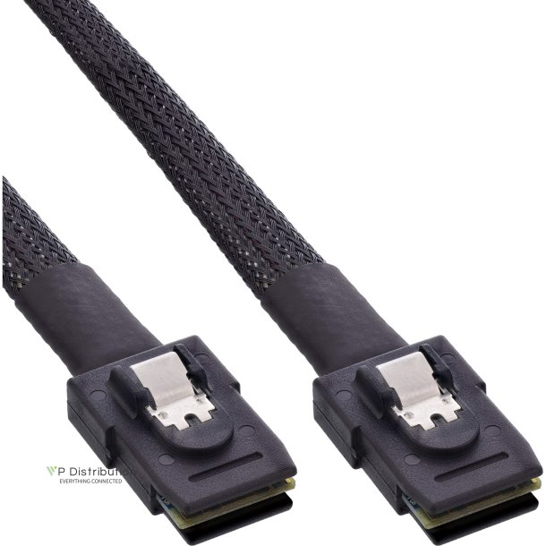InLine&reg; SAS cable int. Mini-SAS SFF-8087 to Mini-SAS SFF-8087, w/Sideband, 0.75m