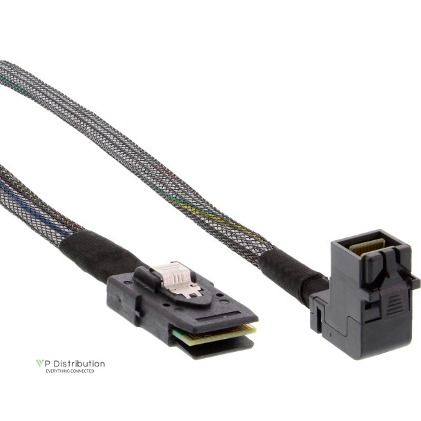 InLine&reg; Mini SAS HD Cable SFF-8643 angled to SFF-8087 with Sideband 0.5m