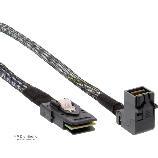 InLine Mini SAS HD Cable SFF-8643 angled to SFF-8087 with Sideband 1m