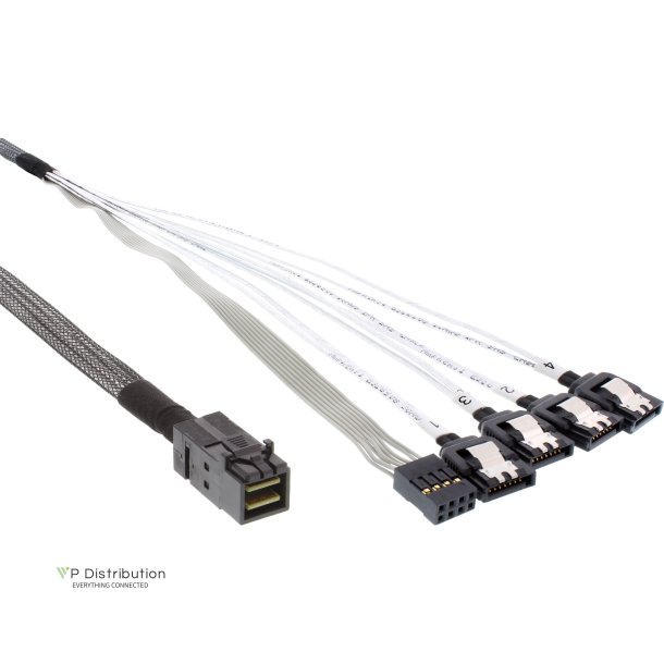 InLine Mini SAS HD Cable SFF-8643 to 4x SATA + Sideband 0.5m
