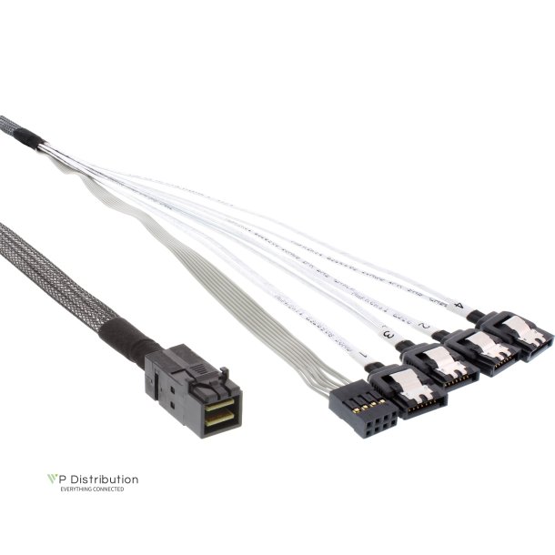 InLine&reg; Mini SAS HD Cable SFF-8643 to 4x SATA + Sideband 0.5m