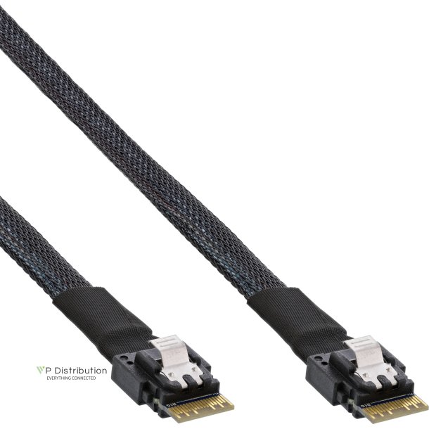 InLine Slim SAS Cable, SFF-8654 to SFF-8654, 24Gb/s, 0,5m