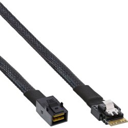 InLine Slim SAS Cable, SFF-8654 to Mini SAS HD SFF-8643, 24Gb/s, 0,5m