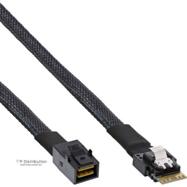 InLine Slim SAS Cable, SFF-8654 to Mini SAS HD SFF-8643, 24Gb/s, 0,5m