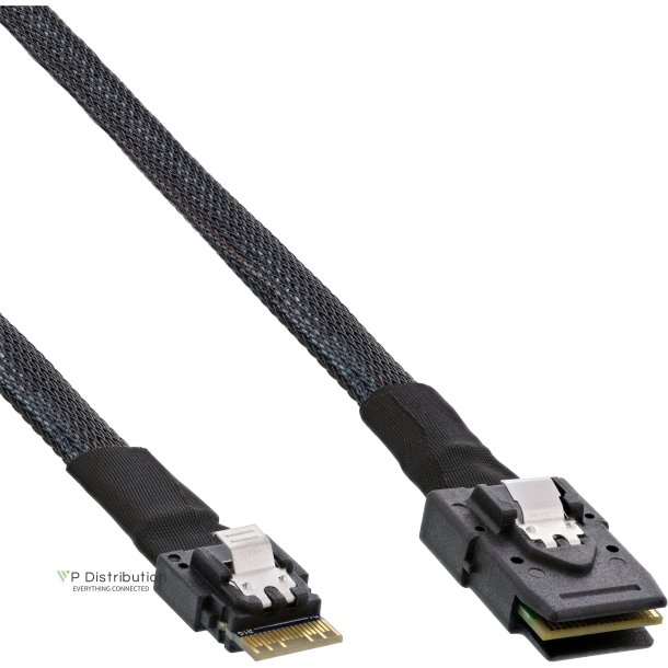 InLine Slim SAS Cable, SFF-8654 to Mini SAS SFF-8087, 12Gb/s, 1m