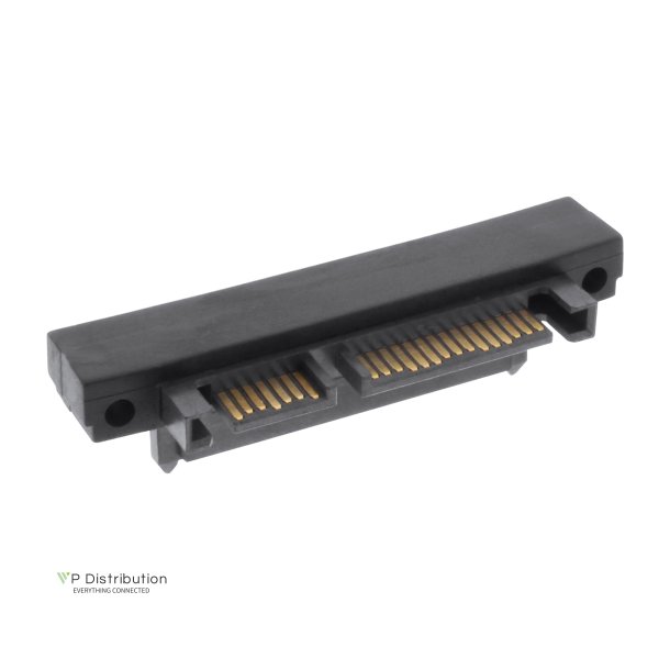 InLine&reg; SATA adaptor, M/F, 22pin (15+7) downward angled