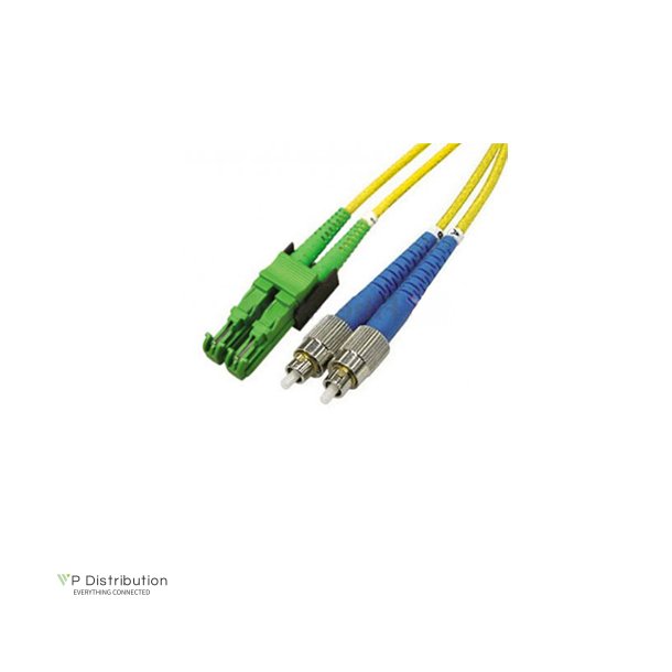 PeakOptical E2000/PC-FC/PC, Duplex, SM, 15M, 3.0mm Fiber Diameter: 9/125&micro;m Licensed HUBER+SUHNER Connector