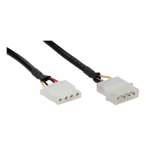 InLine Molex 4 Pin Connector Power Suply Extension Cable round 0.5m