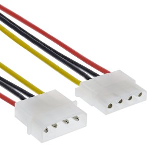 InLine Power Supply Extension Cable 4 Pin Molex male to female 1m