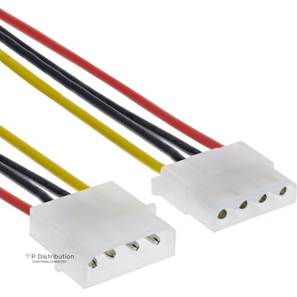 InLine&reg; Power Supply Extension Cable 4 Pin Molex male to female 1m