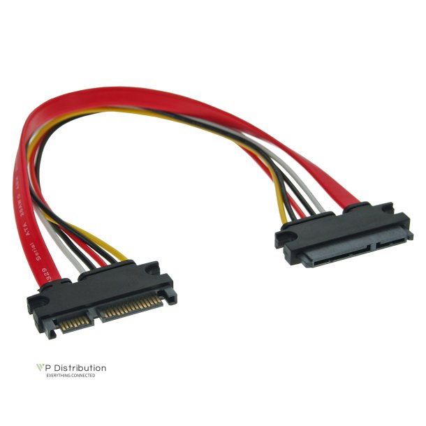 InLine&reg; SATA Data + Power Cable SATA 6Gb/s male to female 0.3m