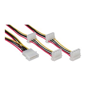 InLine Internal Power 1x 4 Pin Molex to to 4x 4 Pin Molex 0.45m + 0.55m