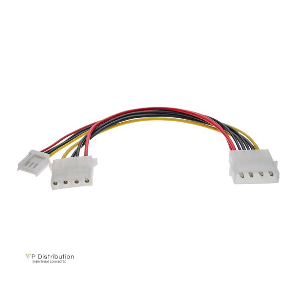 InLine Internal Power Y-Cable 1x 5.25" Molex to 1x 5.25" Molex + 1x 3.5" Floppy