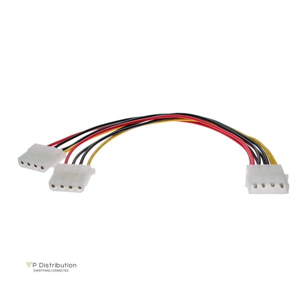 InLine&reg; Internal Power Y-Cable 1x 5.25" Molex to 2x 5.25" Molex 0.2m