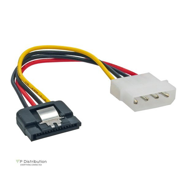 InLine&reg; SATA Power Adapter Cable 4 Pin Molex to 15 Pin SATA with latch 0.3m