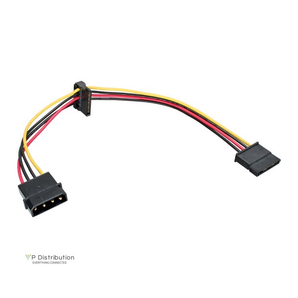 InLine&reg; Internal Power Cable 1x Molex 4 Pin to 2x SATA Power 0.3m