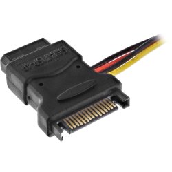 InLine SATA Power Cable SATA female to 3x 4 Pin Molex male 0.15m