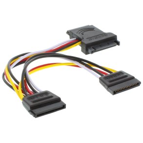 InLine® Internal SATA Power Cable SATA male to female to 2x SATA m 0.15m