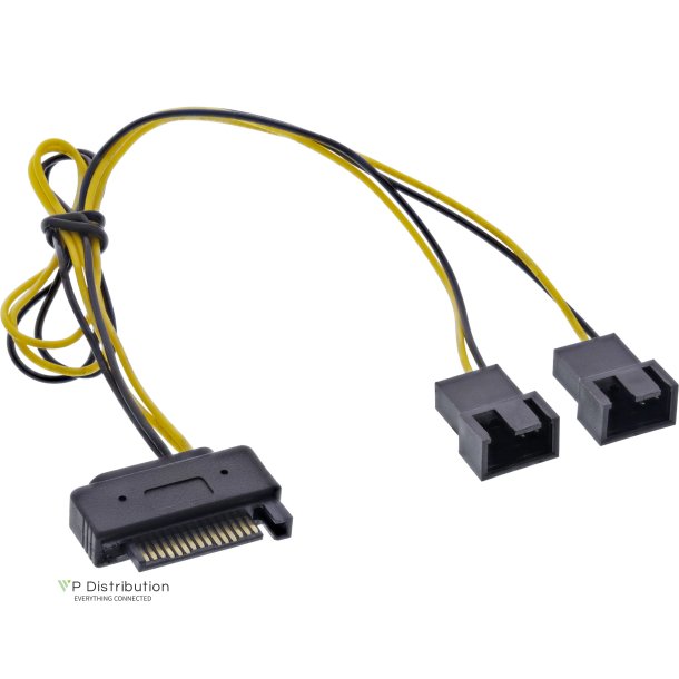 InLine SATA Y-power Cable SATA female to 2x FAN 2 Pin male 0.30m