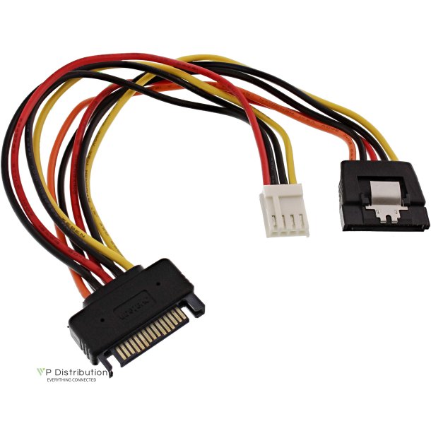 InLine SATA Power Adapter Cable female to male + Floppy power connector