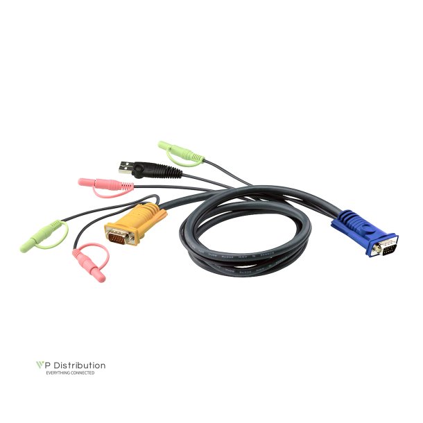 ATEN 2L-5302U KVM-Cable VGA USB 1.8m