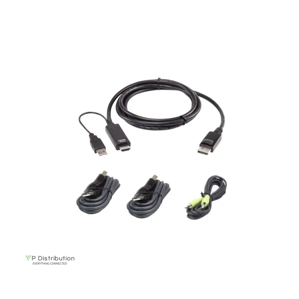 ATEN 2L-7D02UHDPX4 HDMI to DP KVM Cable Kit