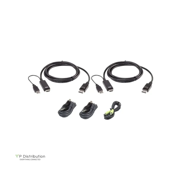 ATEN 2L-7D02UHDPX5 HDMI to DP KVM Cable Kit