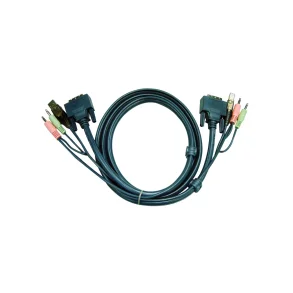 ATEN 2L-7D05UD USB DVI-D Dual Link KVM Cable 5M