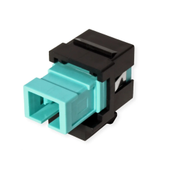 ROLINE Keystone Adapter W/SC SIMPLEX, Black+AQUA